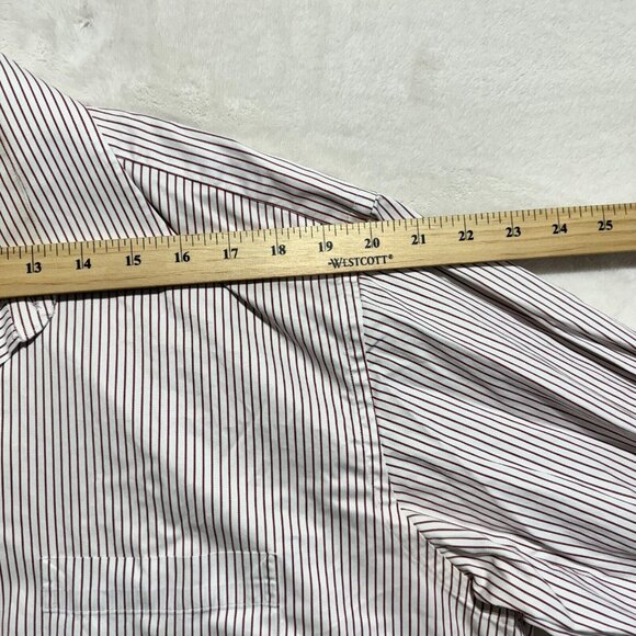 Jack Lipson Signature Shirt Long Sleeve White Striped Woven in Italy Mens 17L - Picture 10 of 13